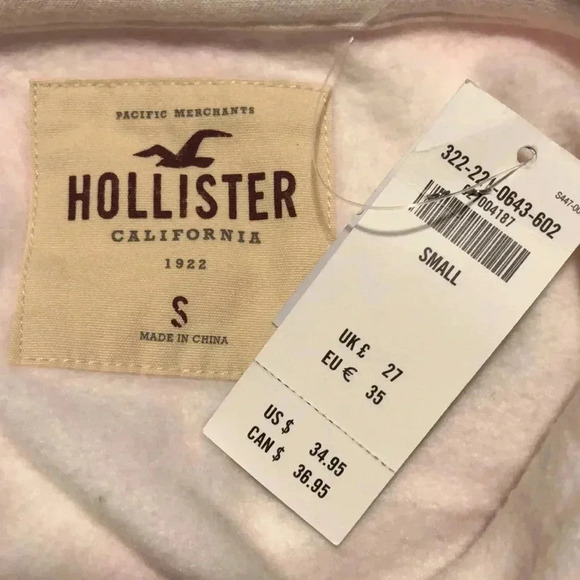 NWT Hollister- Light Pink & White Tie Dye Lightweight Soft Hoodie | Size S - Picture 8 of 8